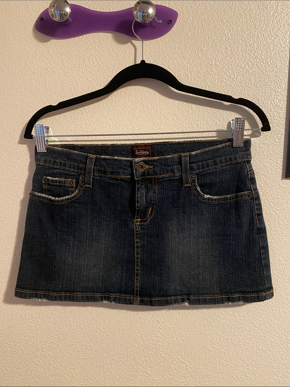 Truck Jeans Dark Wash Low-Rise Denim Mini Skirt